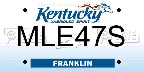 MLE47S Kentucky License Plate