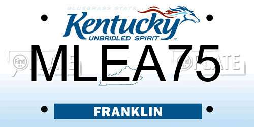 MLEA75 Kentucky License Plate