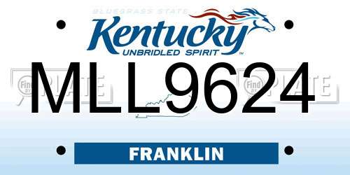 MLL9624 Kentucky License Plate