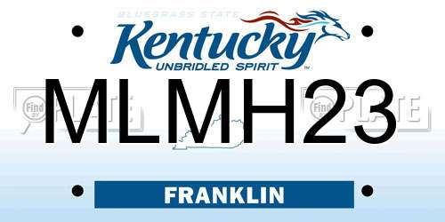 MLMH23 Kentucky License Plate