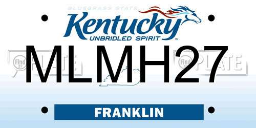 MLMH27 Kentucky License Plate