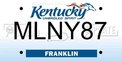 MLNY87 Kentucky License Plate