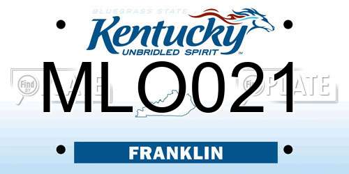 MLO021 Kentucky License Plate