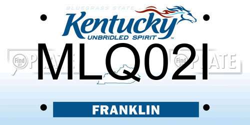 MLQ02I Kentucky License Plate