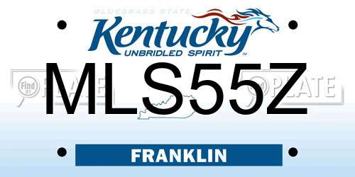 MLS55Z Kentucky License Plate