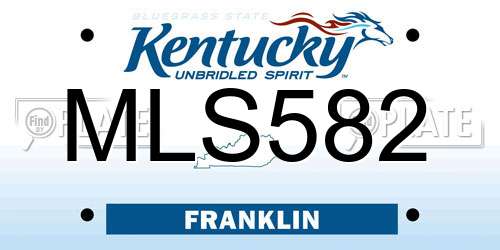 MLS582 Kentucky License Plate