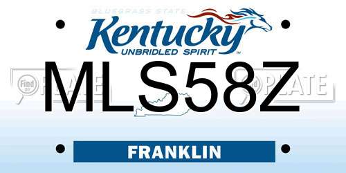 MLS58Z Kentucky License Plate