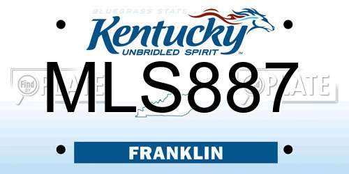 MLS887 Kentucky License Plate