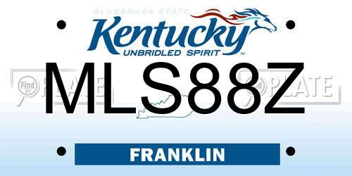 MLS88Z Kentucky License Plate