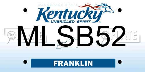 MLSB52 Kentucky License Plate