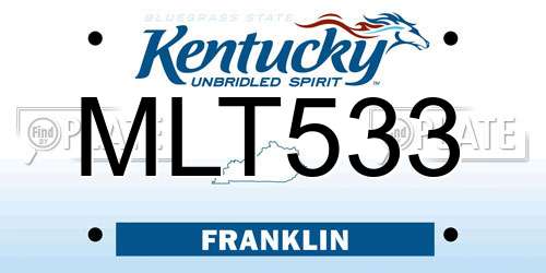 MLT533 Kentucky License Plate