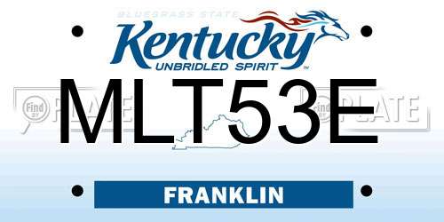 MLT53E Kentucky License Plate