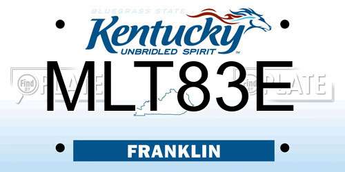 MLT83E Kentucky License Plate
