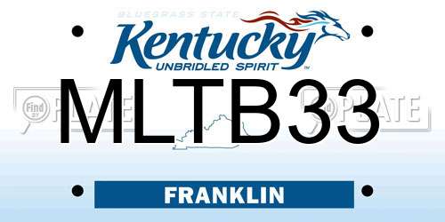 MLTB33 Kentucky License Plate