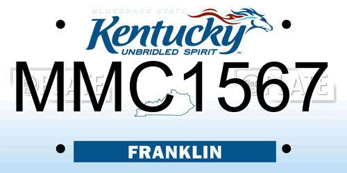 MMC1567 Kentucky License Plate