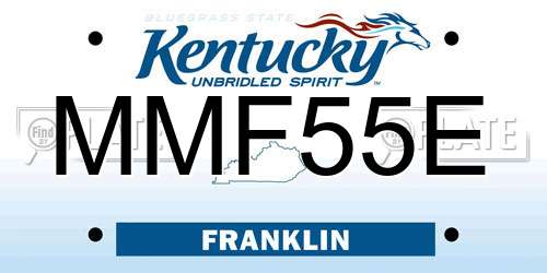 MMF55E Kentucky License Plate