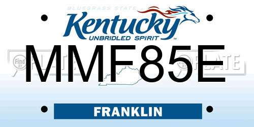 MMF85E Kentucky License Plate
