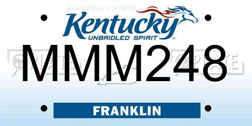 MMM248 Kentucky License Plate