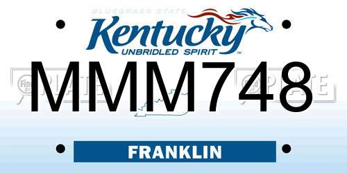 MMM748 Kentucky License Plate