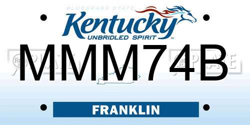 MMM74B Kentucky License Plate