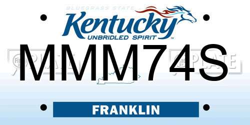 MMM74S Kentucky License Plate