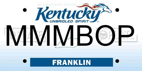 MMMBOP Kentucky License Plate