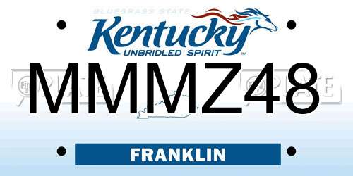 MMMZ48 Kentucky License Plate
