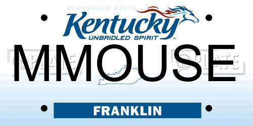 MMOUSE Kentucky License Plate