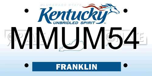 MMUM54 Kentucky License Plate