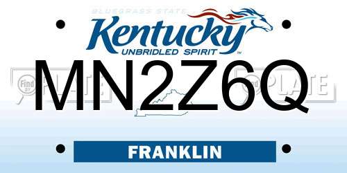 MN2Z6Q Kentucky License Plate