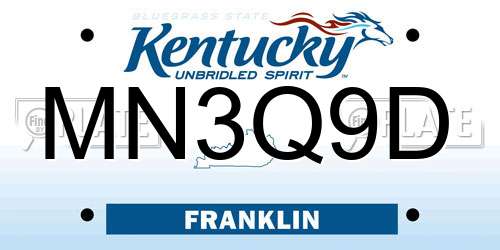 MN3Q9D Kentucky License Plate