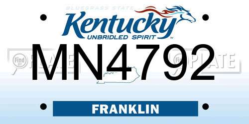 MN4792 Kentucky License Plate