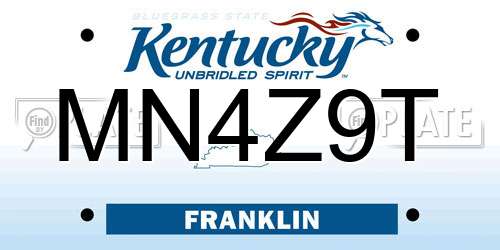 MN4Z9T Kentucky License Plate