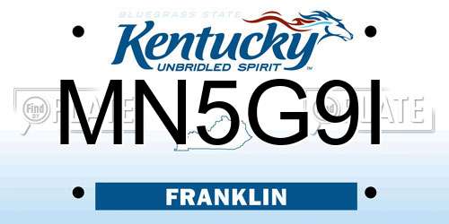 MN5G9I Kentucky License Plate