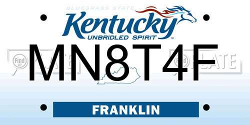 MN8T4F Kentucky License Plate