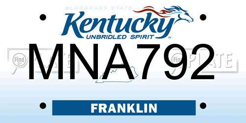 MNA792 Kentucky License Plate