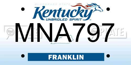 MNA797 Kentucky License Plate