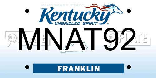 MNAT92 Kentucky License Plate
