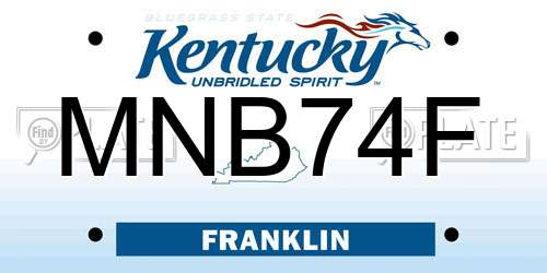 MNB74F Kentucky License Plate