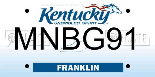 MNBG91 Kentucky License Plate