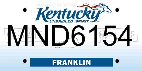 MND6154 Kentucky License Plate