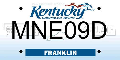 MNE09D Kentucky License Plate