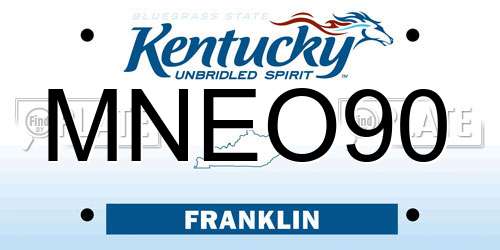 MNEO90 Kentucky License Plate