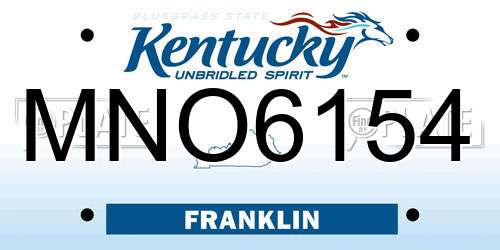 MNO6154 Kentucky License Plate