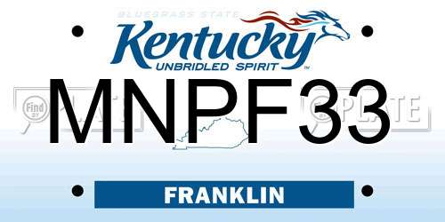 MNPF33 Kentucky License Plate