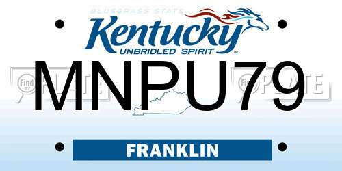 MNPU79 Kentucky License Plate