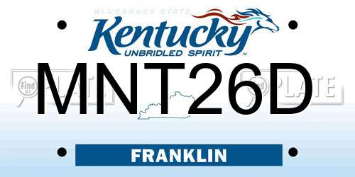MNT26D Kentucky License Plate