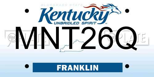 MNT26Q Kentucky License Plate