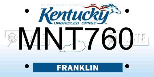 MNT760 Kentucky License Plate