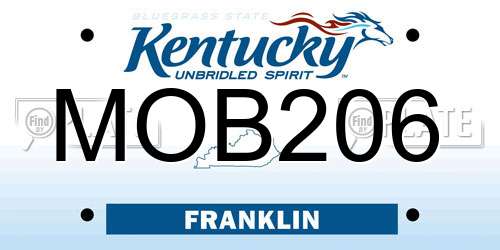 MOB206 Kentucky License Plate